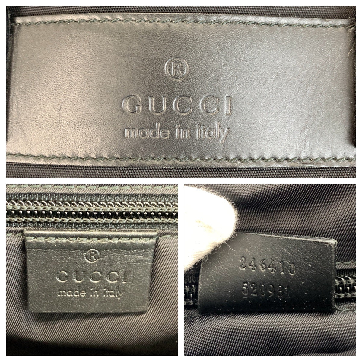 GUCCI Business bag 246410 Nylon, Leather black Business bag briefcase Sherry line mens Used