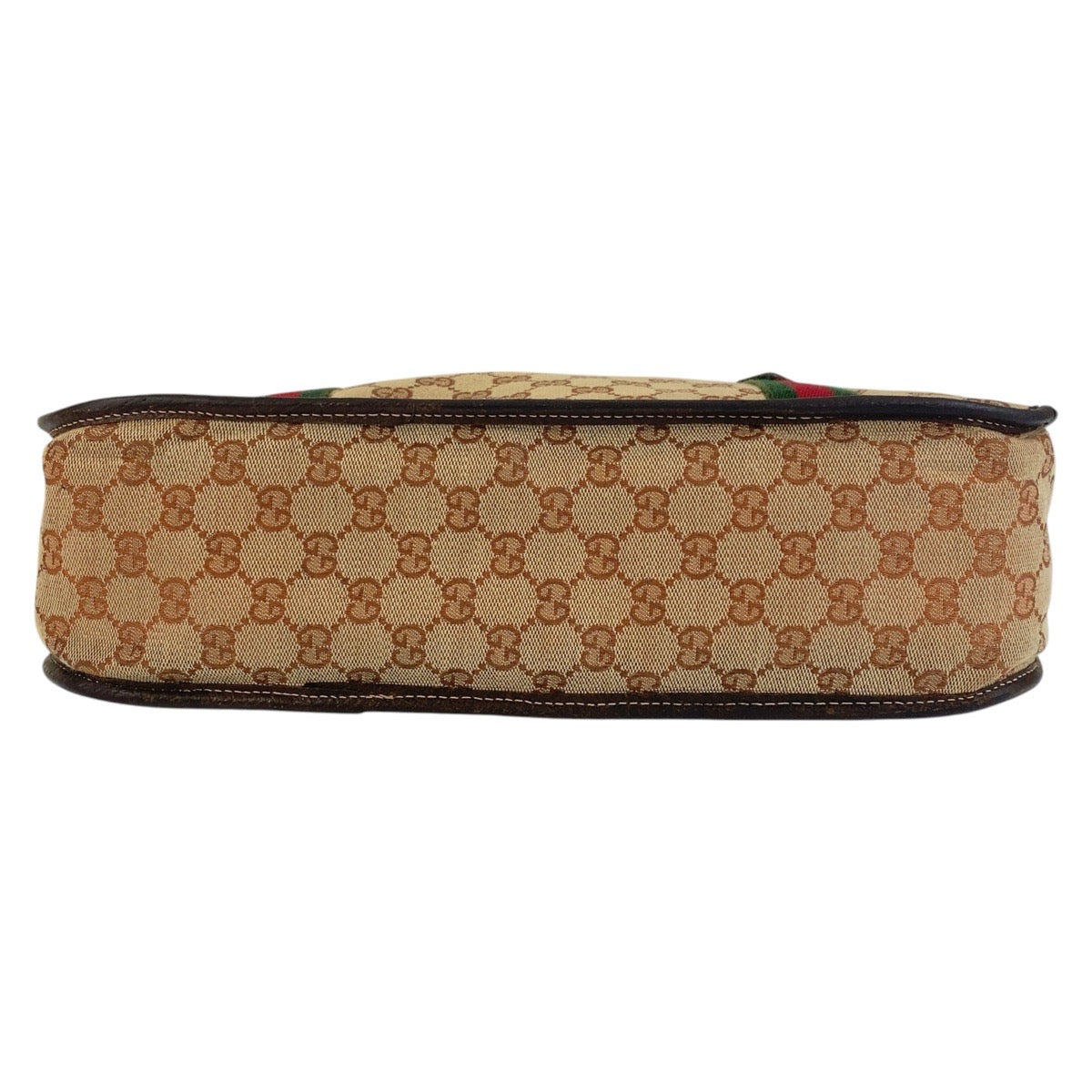 GUCCI Handbag GG canvas, leather Beige Brown Gold Metal Sherry Line Old Gucci Women Used