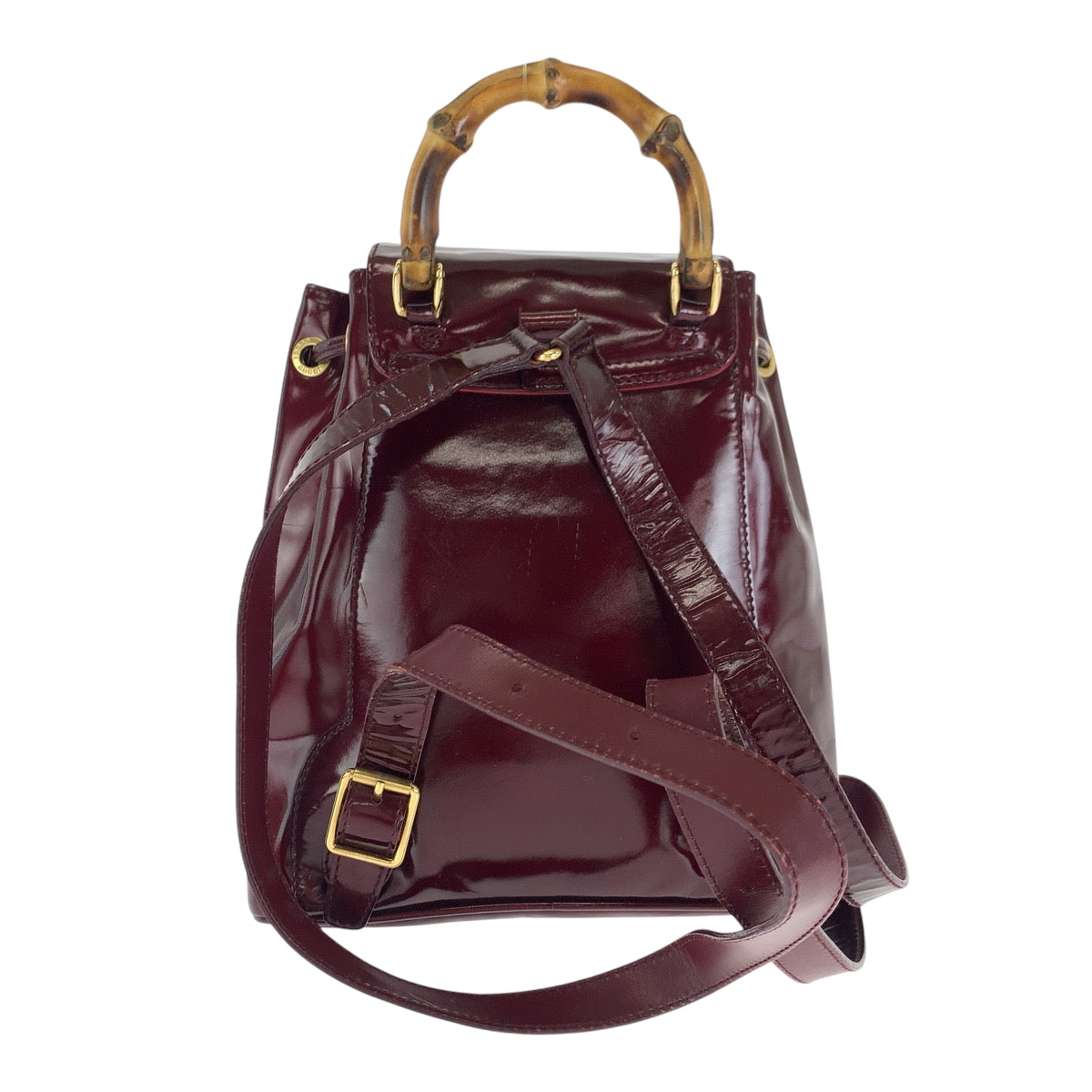 GUCCI Backpack 003 1998 0030 Patent leather wine red brown Backpack Backpack Bamboo Women Used