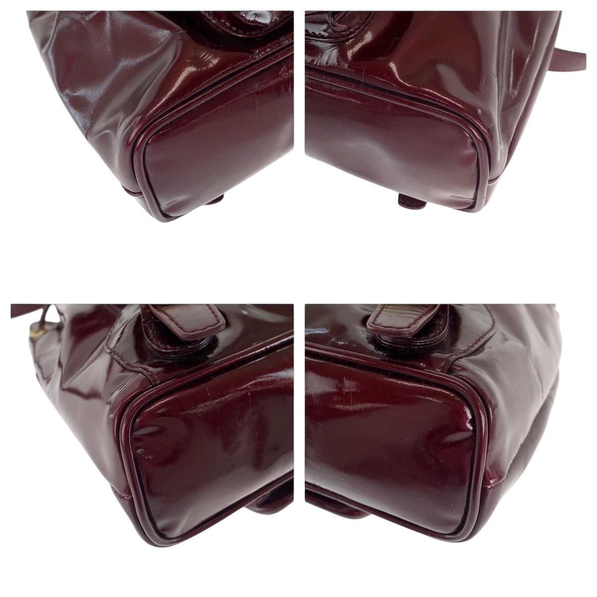 GUCCI Backpack 003 1998 0030 Patent leather wine red brown Backpack Backpack Bamboo Women Used