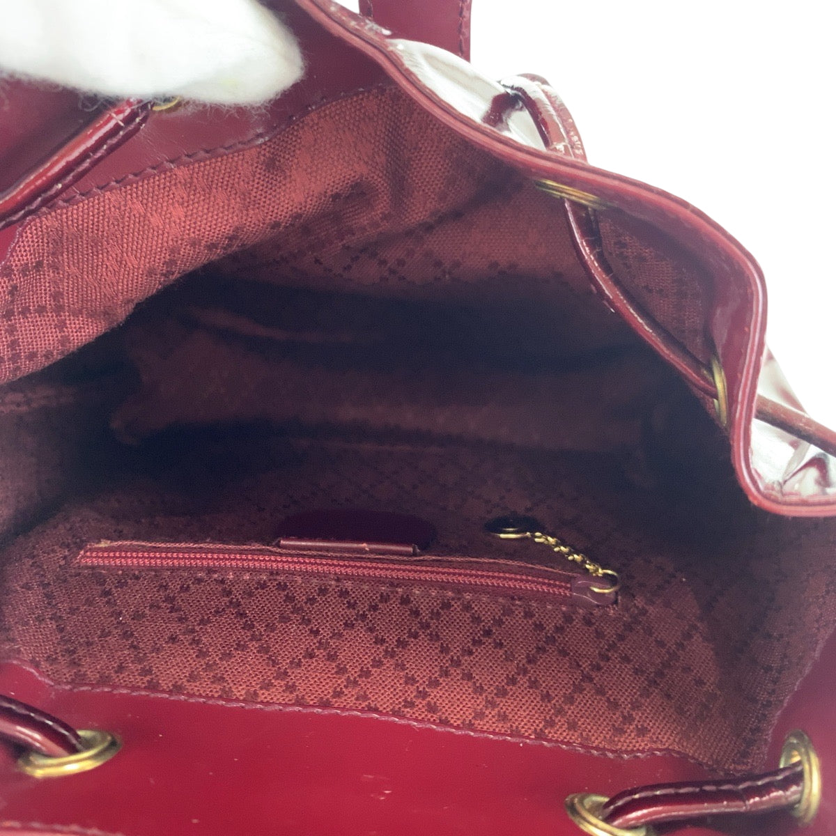 GUCCI Backpack 003 1998 0030 Patent leather wine red brown Backpack Backpack Bamboo Women Used