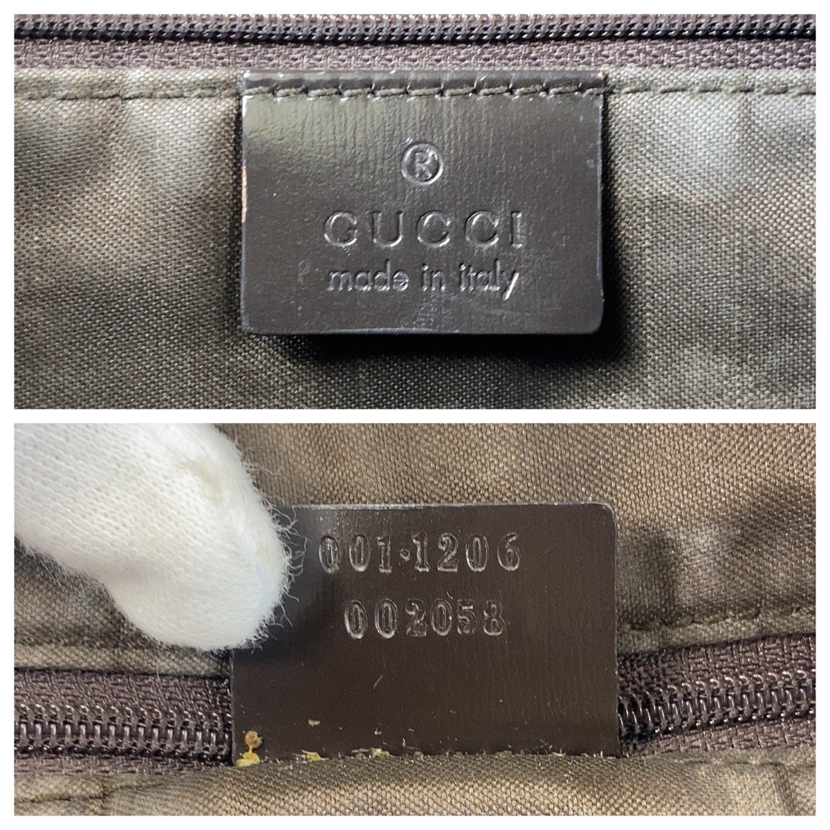 GUCCI Shoulder Bag 001 1206 GG canvas, suede Brown Women Used
