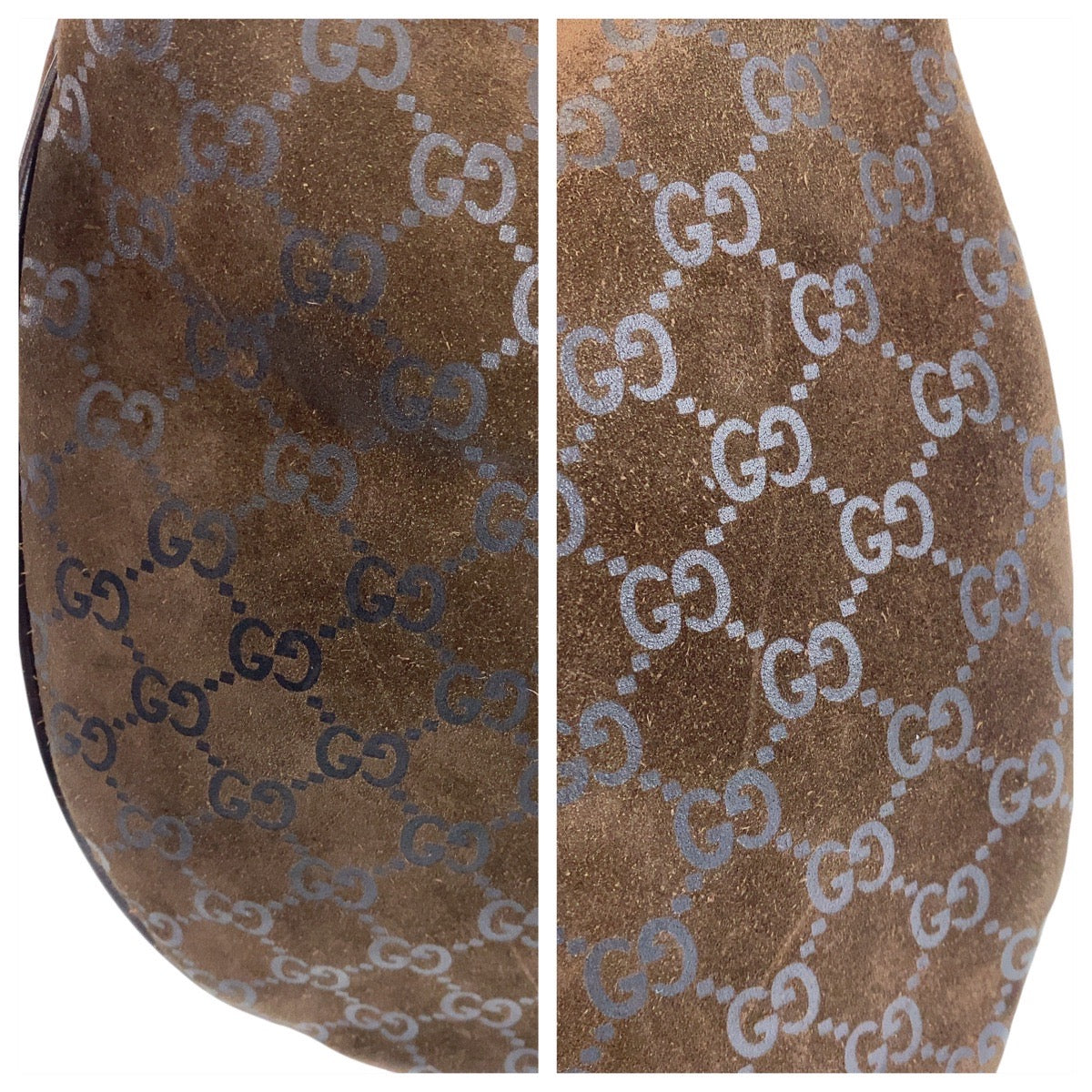 GUCCI Shoulder Bag 001 1206 GG canvas, suede Brown Women Used