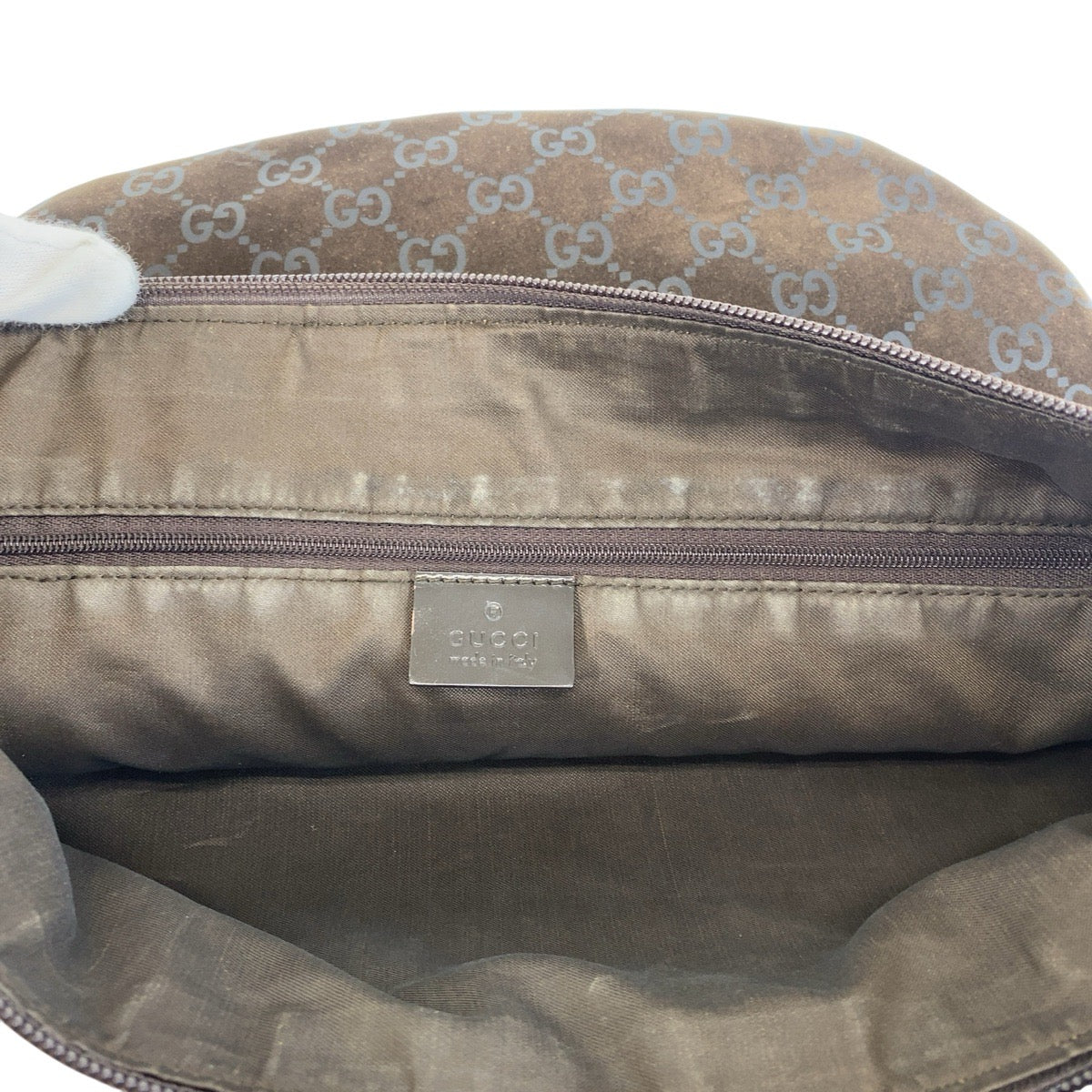 GUCCI Shoulder Bag 001 1206 GG canvas, suede Brown Women Used