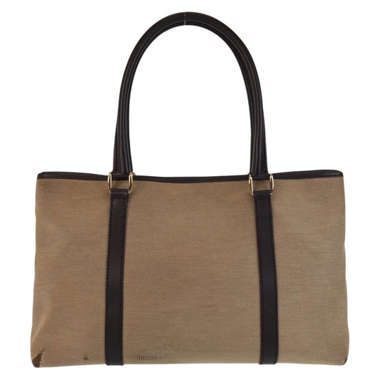 GUCCI Tote Bag 257302 Canvas, Leather Beige Brown Gold Metal Tote Bag Shoulder Bag Women Used