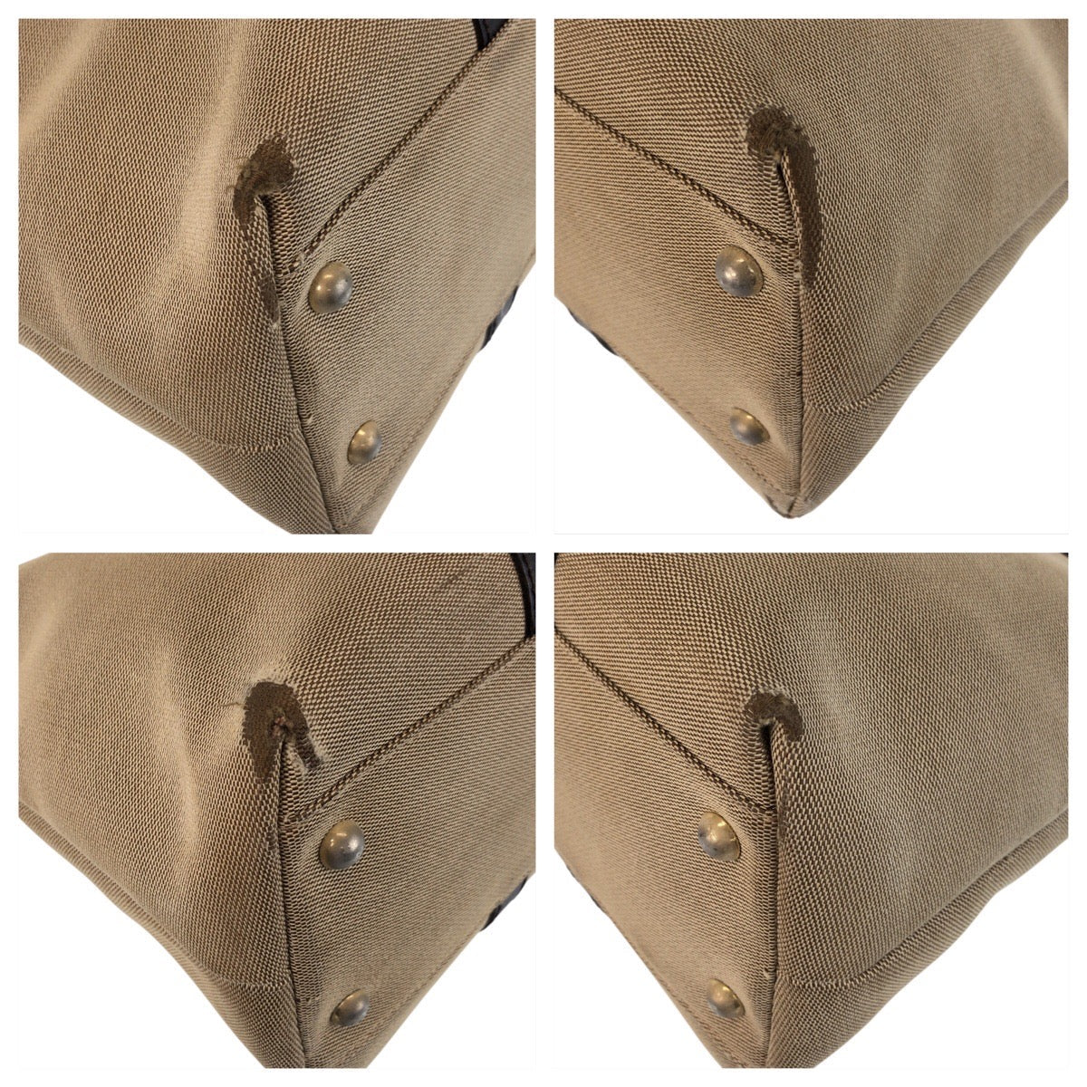 GUCCI Tote Bag 257302 Canvas, Leather Beige Brown Gold Metal Tote Bag Shoulder Bag Women Used