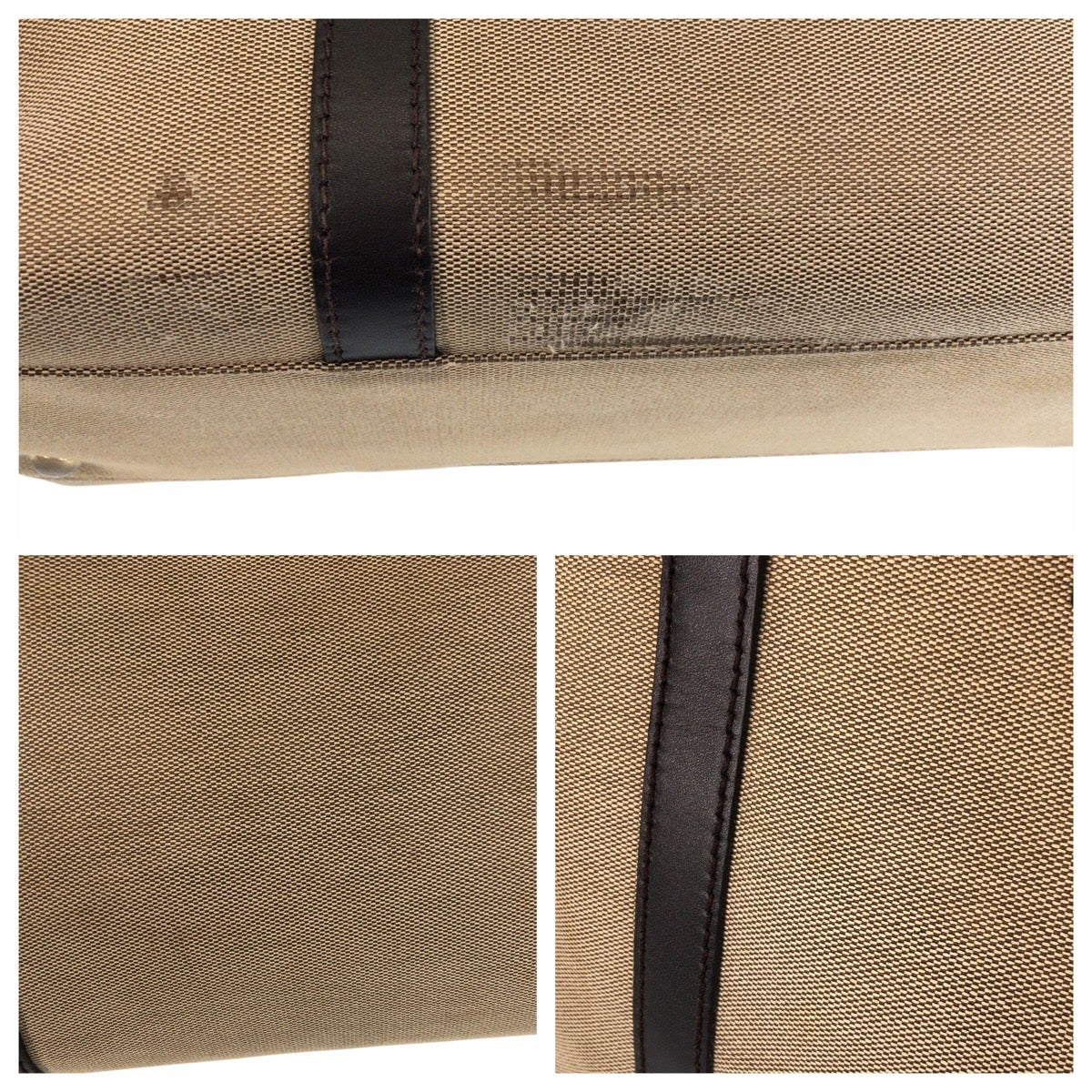 GUCCI Tote Bag 257302 Canvas, Leather Beige Brown Gold Metal Tote Bag Shoulder Bag Women Used