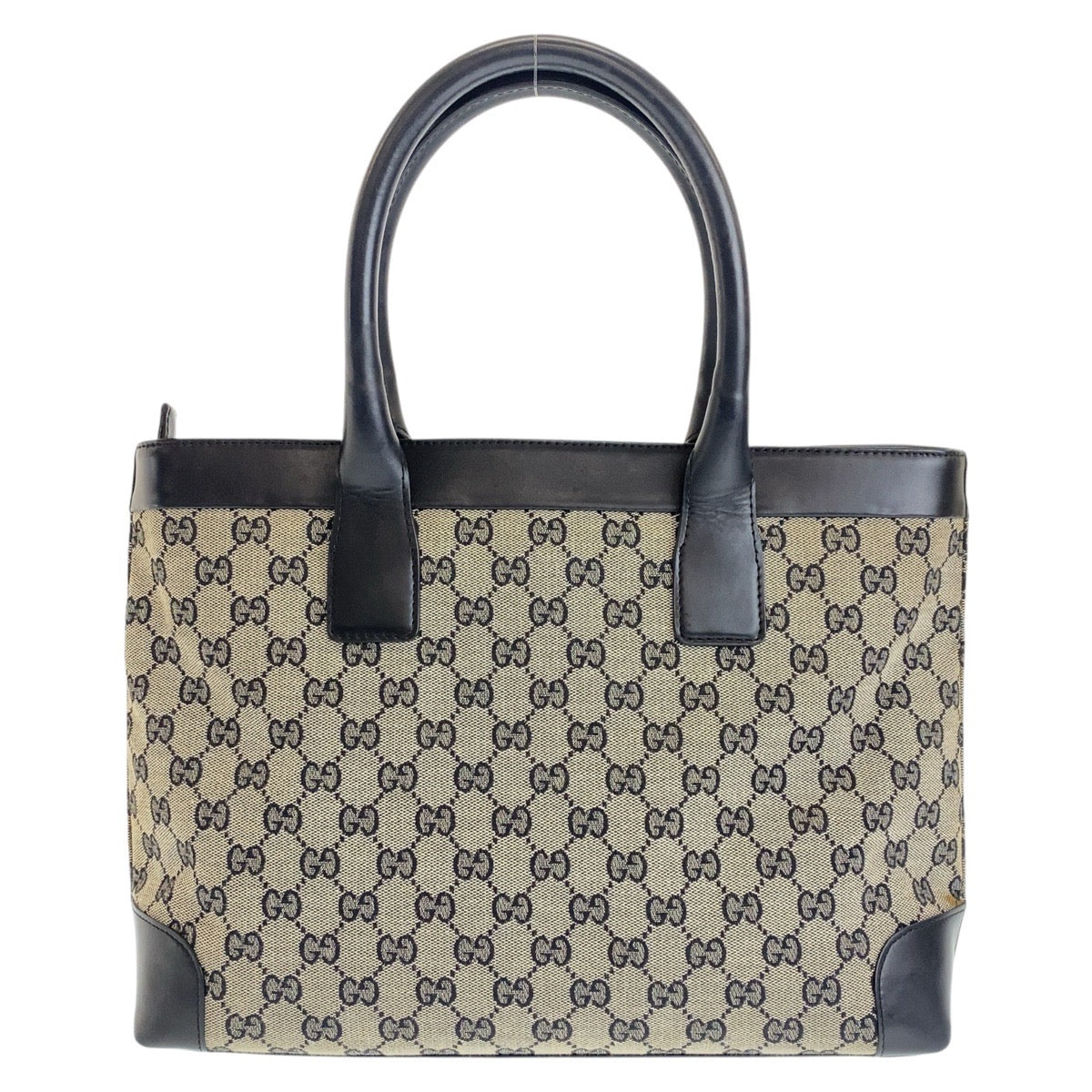 GUCCI Tote Bag 002 1119 GG canvas, leather gray black black Tote Bag Shoulder Bag Women Used
