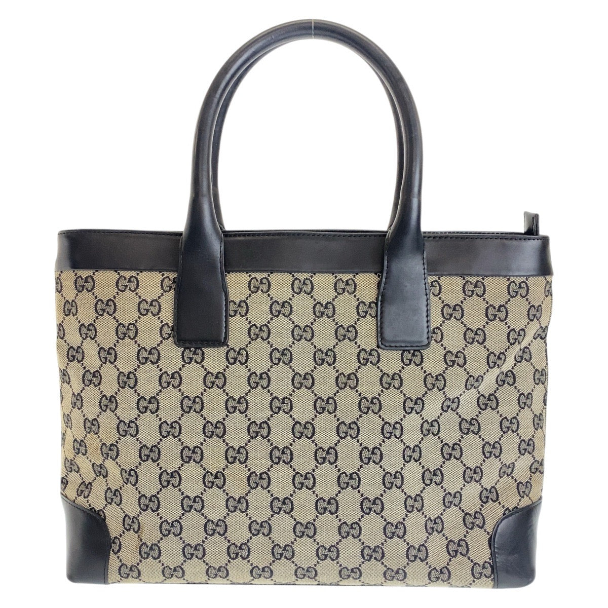 GUCCI Tote Bag 002 1119 GG canvas, leather gray black black Tote Bag Shoulder Bag Women Used