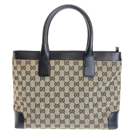 GUCCI Tote Bag 002 1119 GG canvas, leather gray black black Tote Bag Shoulder Bag Women Used