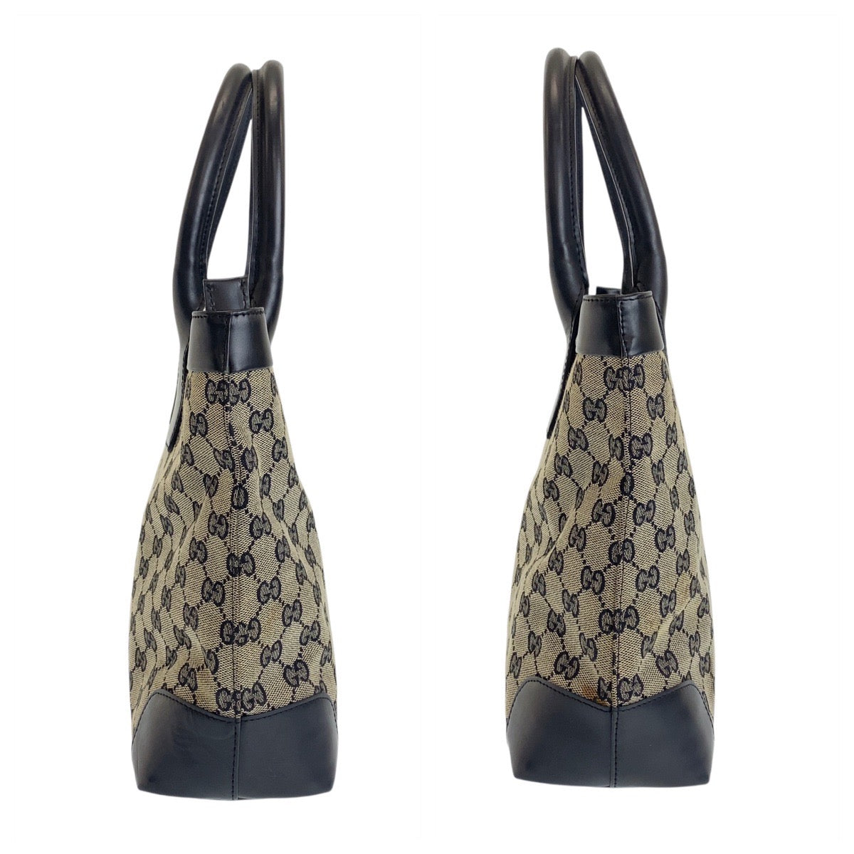 GUCCI Tote Bag 002 1119 GG canvas, leather gray black black Tote Bag Shoulder Bag Women Used
