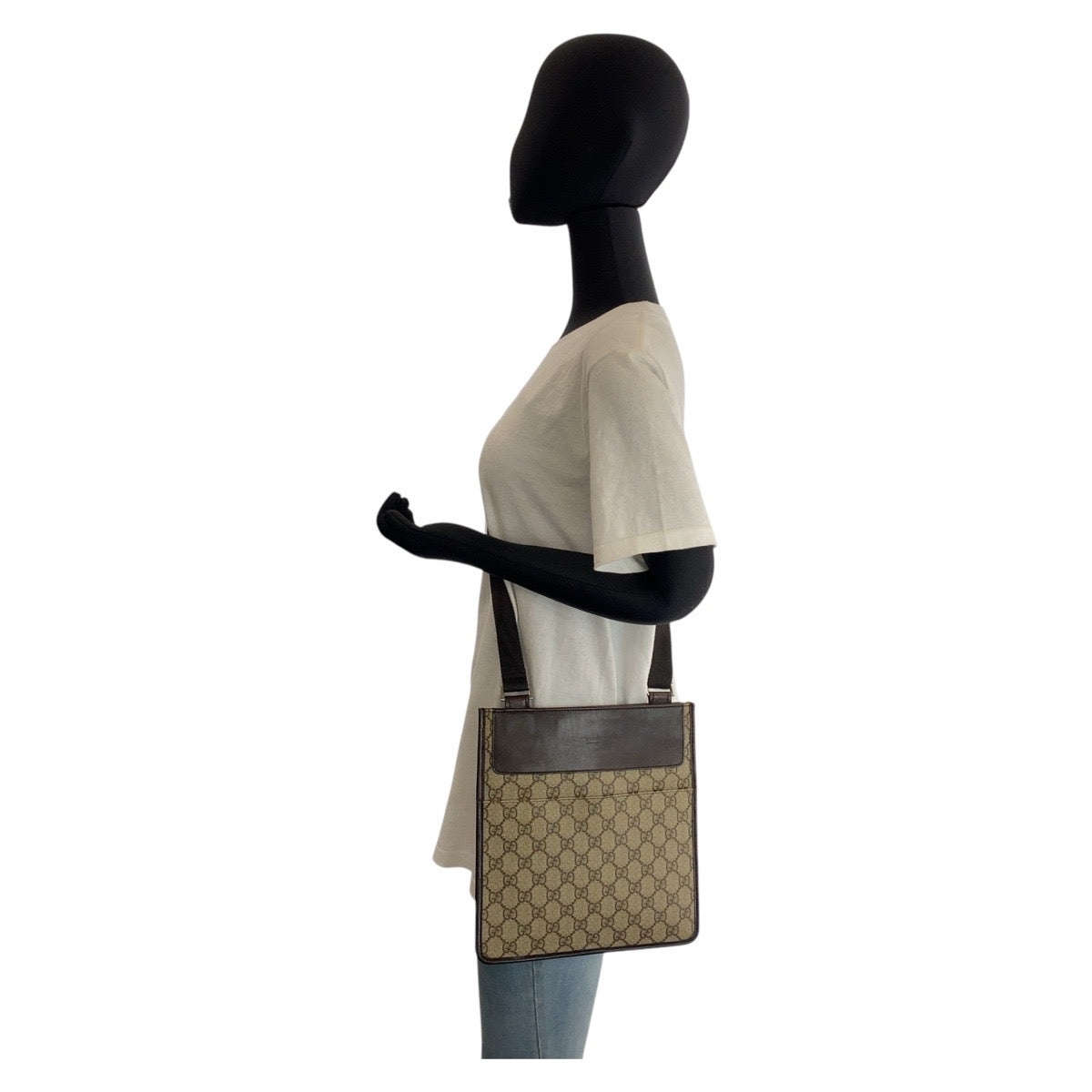 GUCCI Shoulder Bag 27639 GG Supreme canvas, leather Brown Shoulder Bag pochette Women Used