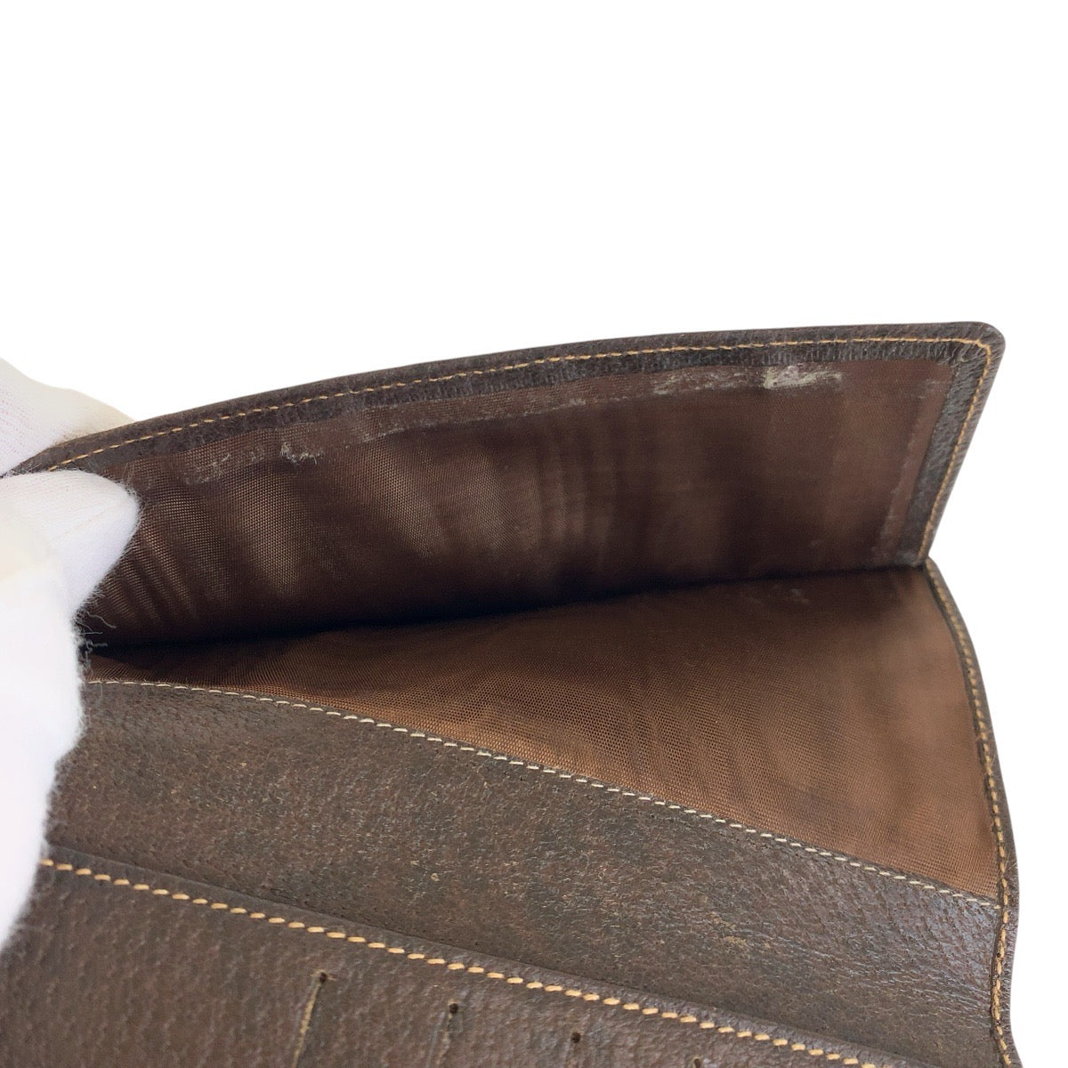 GUCCI Long Wallet Purse 034 001 0908 leather Brown Gold Metal Long Wallet Purse Old Gucci mens Used