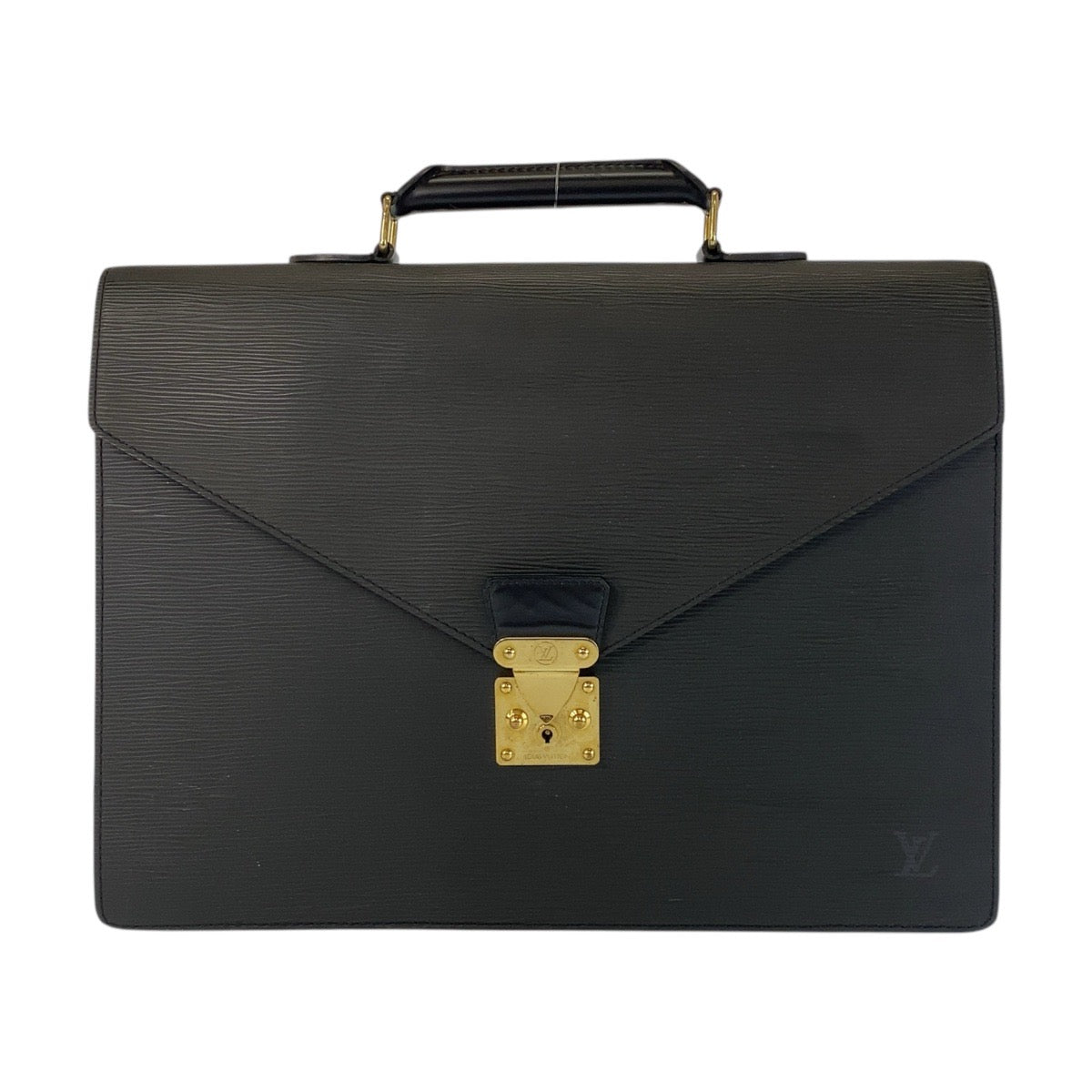 LOUIS VUITTON Business bag M54422 leather Black GoldMetal Business bag briefcase Epi Serviet Conseiller mens Used