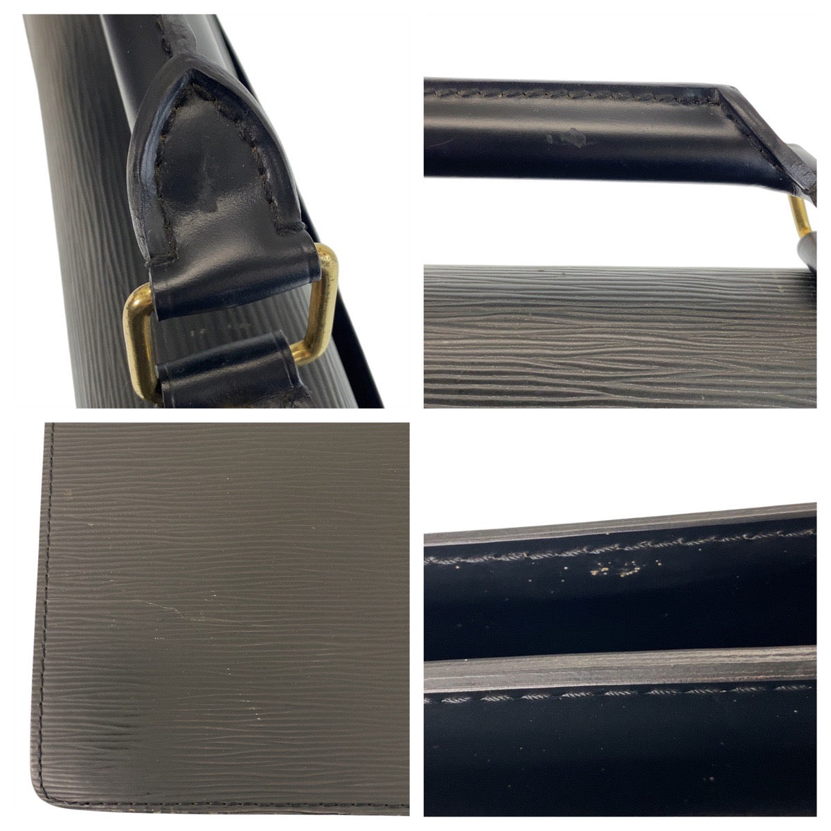 LOUIS VUITTON Business bag M54422 leather Black GoldMetal Business bag briefcase Epi Serviet Conseiller mens Used