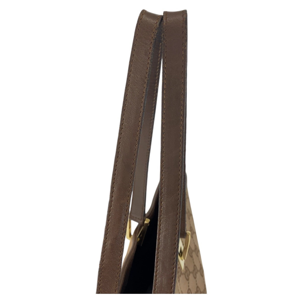 GUCCI Tote Bag 002 1098 GG canvas, leather Beige Brown Gold Metal Tote Bag Shoulder Bag Women Used