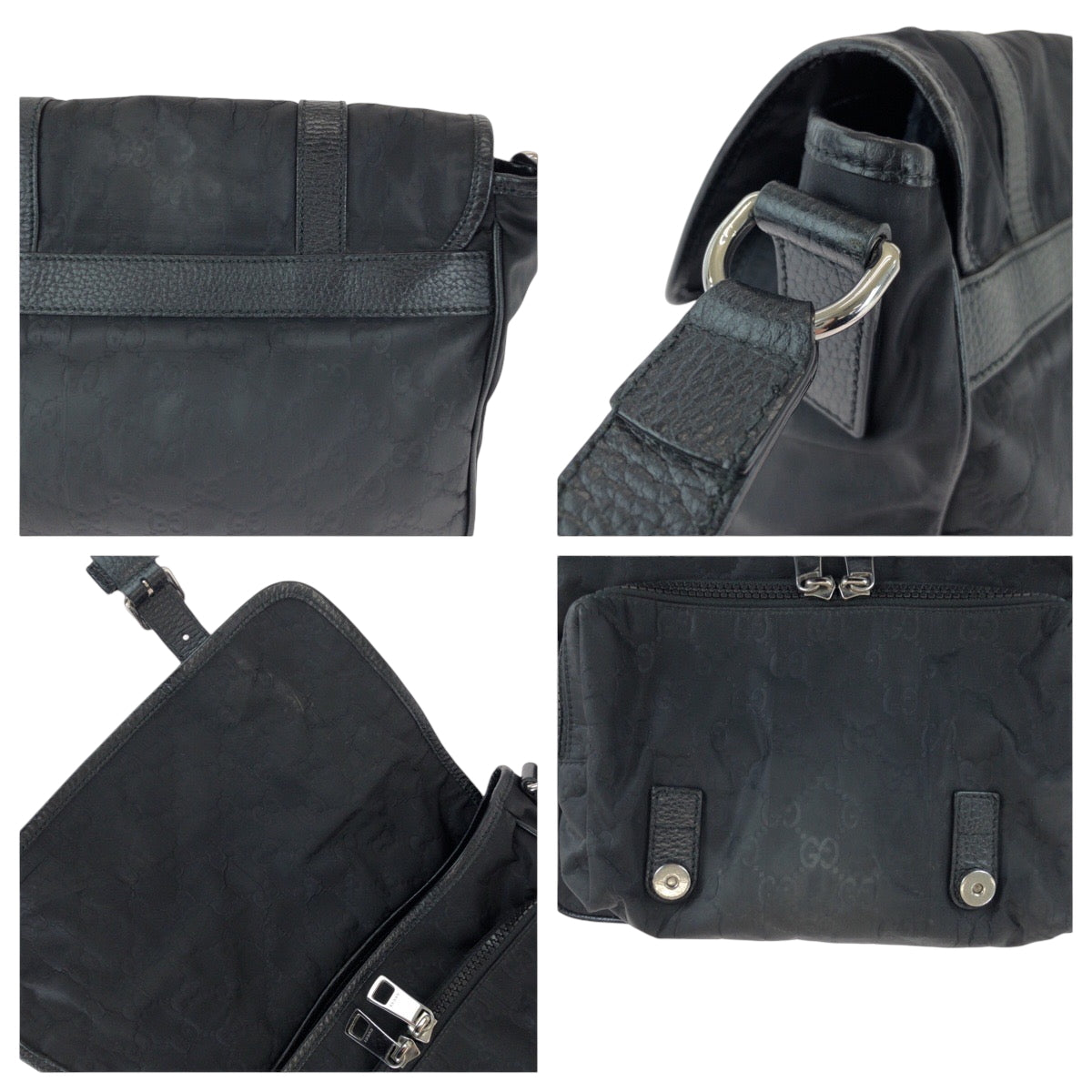 GUCCI Shoulder Bag 510335 Nylon, Leather black Shoulder Bag Pochette Unisex mens Used