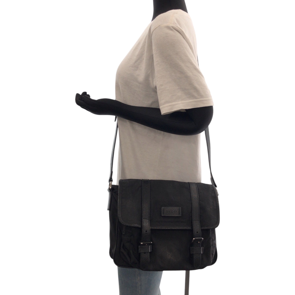 GUCCI Shoulder Bag 510335 Nylon, Leather black Shoulder Bag Pochette Unisex mens Used