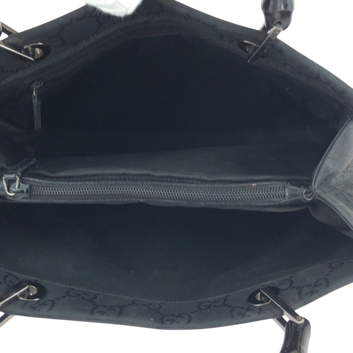 GUCCI Tote Bag 002 1010 Nylon black Tote Bag handbag Bamboo Women Used
