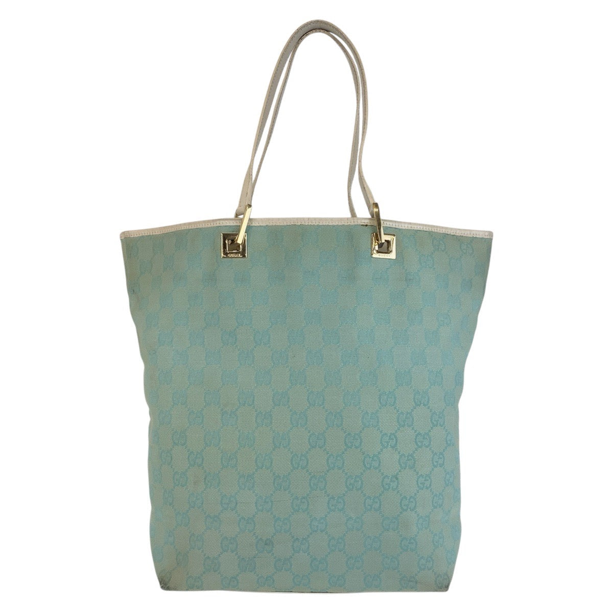 GUCCI Tote Bag 002 1098 GG canvas, leather Mint Green Gold Metal Tote Bag Shoulder Bag Women Used
