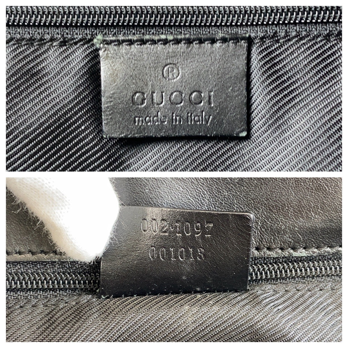 GUCCI Tote Bag 002 1097 GG canvas, leather Black GoldMetal Tote Bag Shoulder Bag Women Used