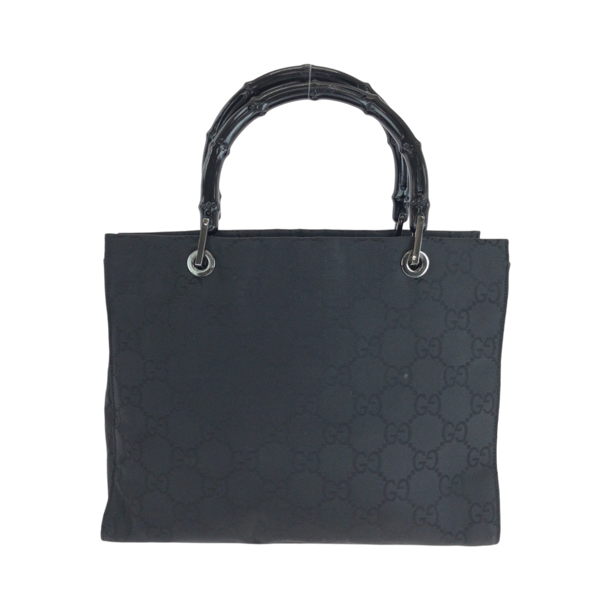 GUCCI Handbag 002 1016 Nylon black Handbag Tote Bag Bamboo Women Used
