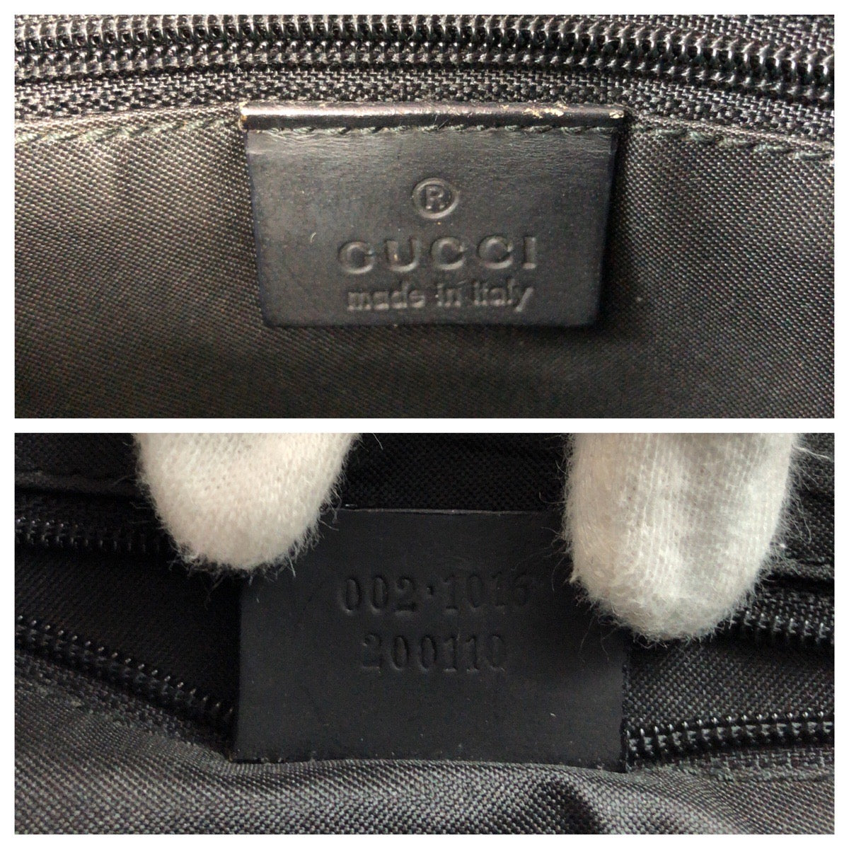 GUCCI Handbag 002 1016 Nylon black Handbag Tote Bag Bamboo Women Used
