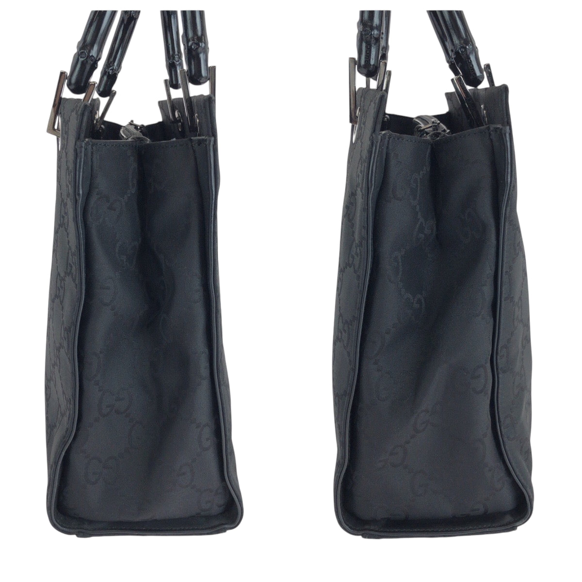 GUCCI Handbag 002 1016 Nylon black Handbag Tote Bag Bamboo Women Used