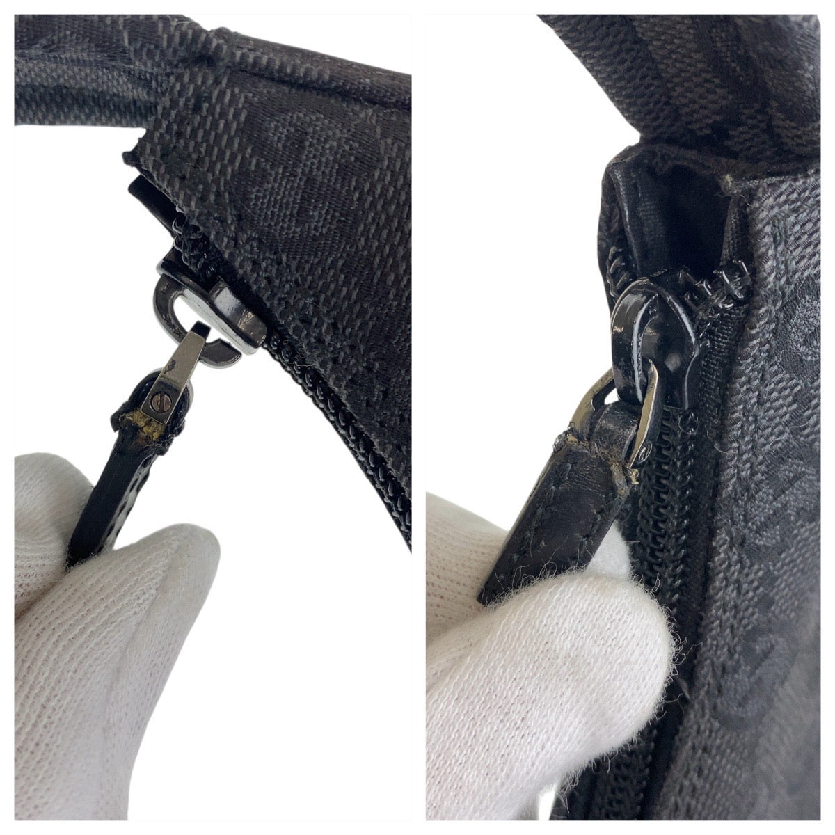 GUCCI Shoulder Bag 001 3386 GG canvas black Women Used