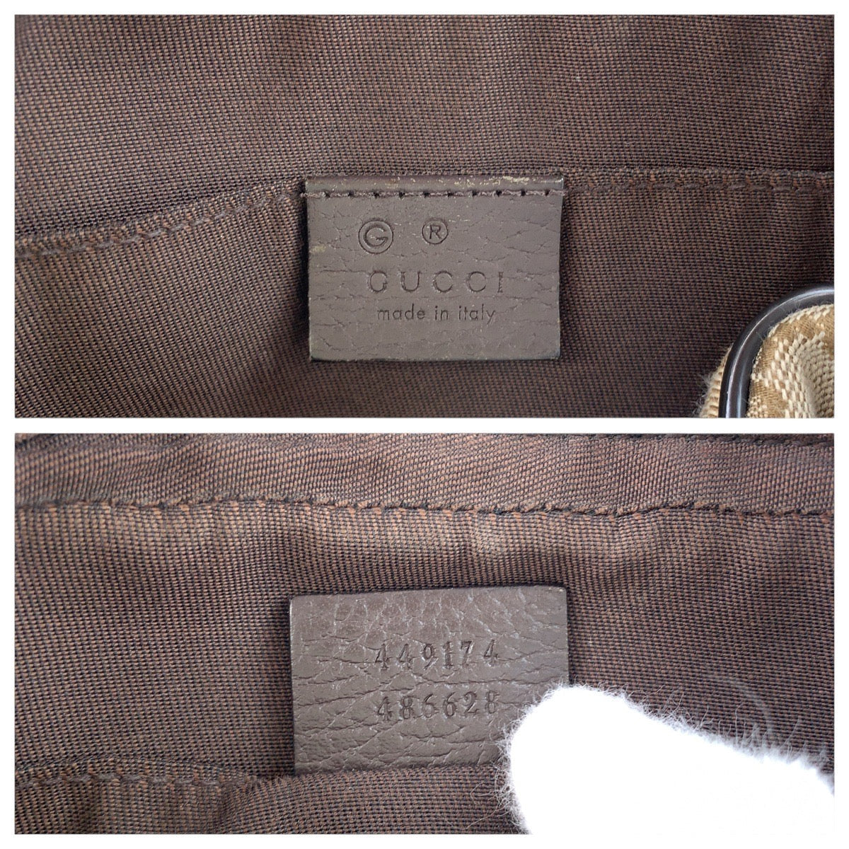 GUCCI Sling bag 449174 GG canvas, leather Brown Silver Metal Sling bag Waist bag mens Used