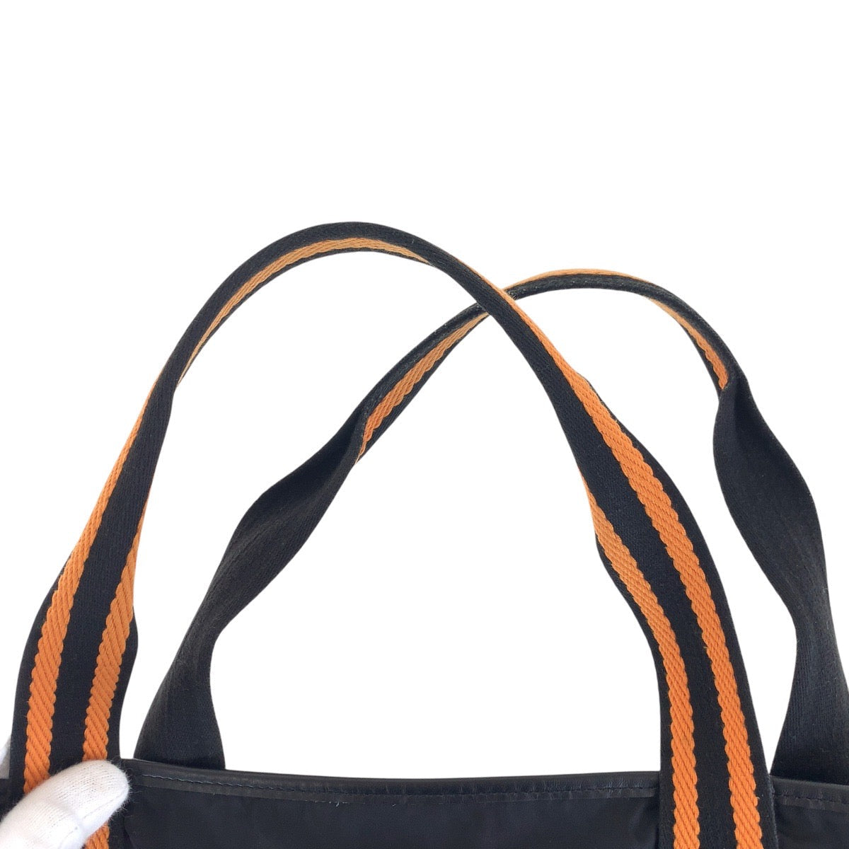GUCCI Tote Bag 189665 Nylon, Leather Black Orange SilverMetal Tote Bag Shoulder Bag Unisex Crest Women Used