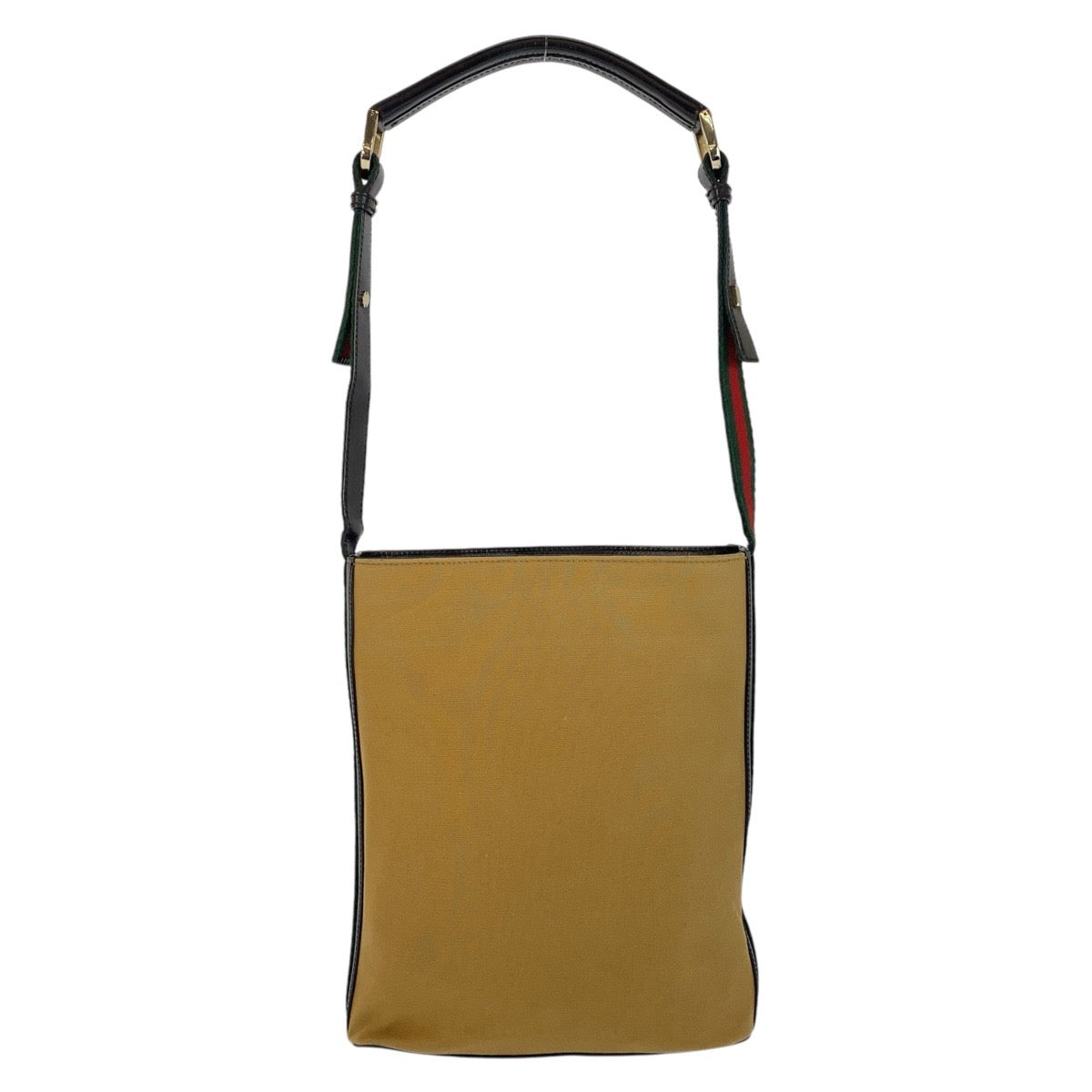 GUCCI Shoulder Bag 4286 Canvas, Leather Camel Black Gold Metal Sherry line Women Used