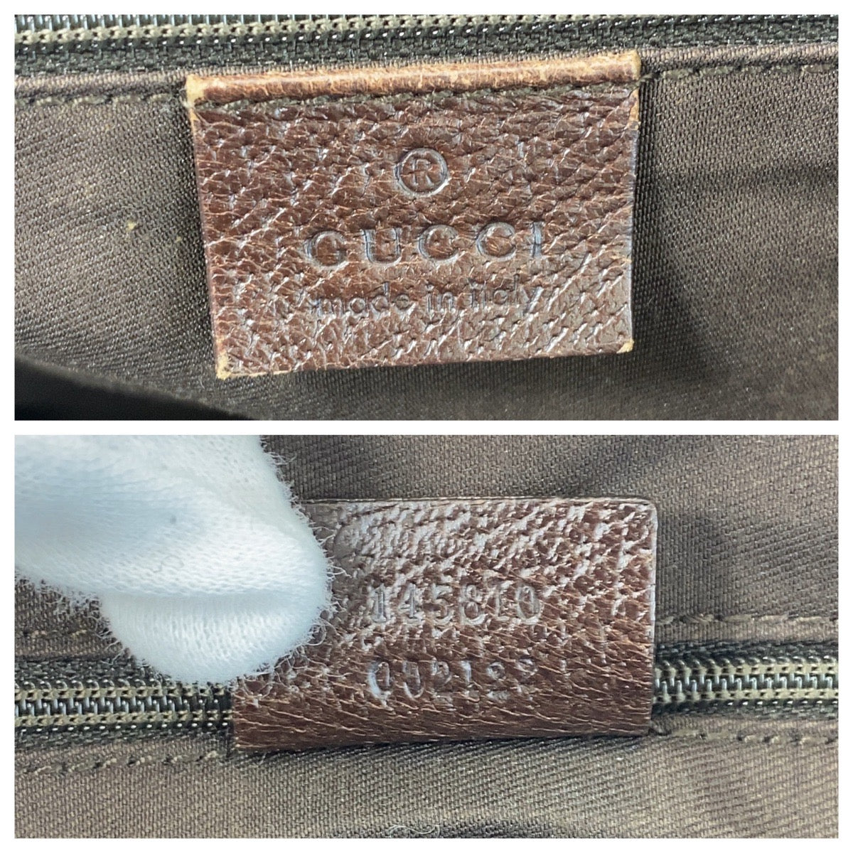 GUCCI Tote Bag 145810 GG canvas Beige Brown SilverMetal Tote Bag Shoulder Bag Sherry line Women Used