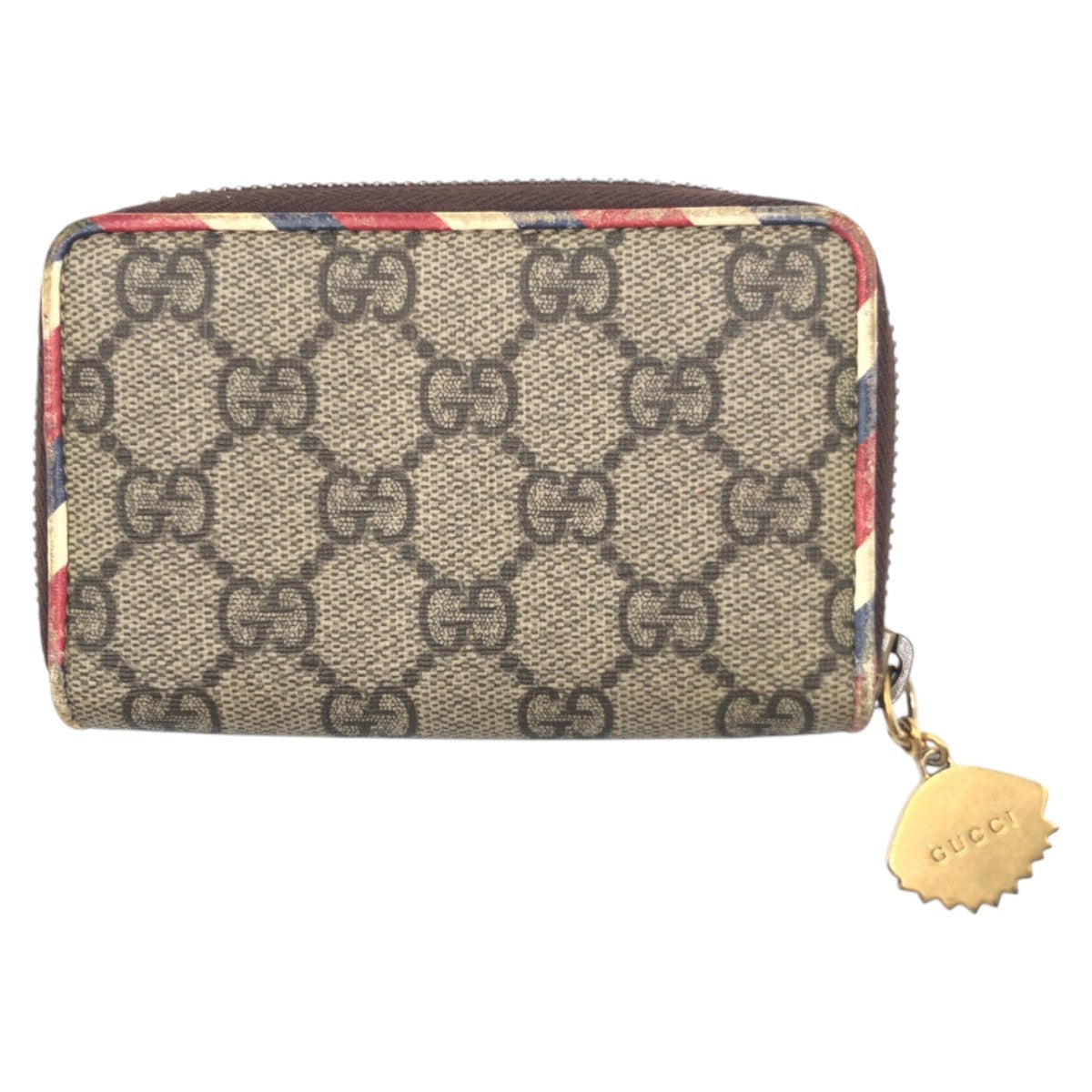 GUCCI Card Case 473911 GG Supreme Canvas Brown Courier