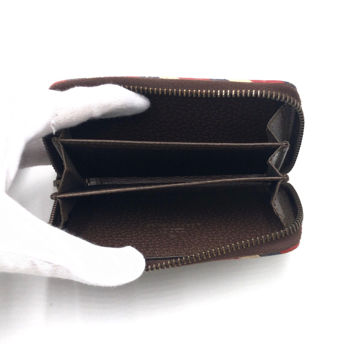 GUCCI Card Case 473911 GG Supreme Canvas Brown Courier