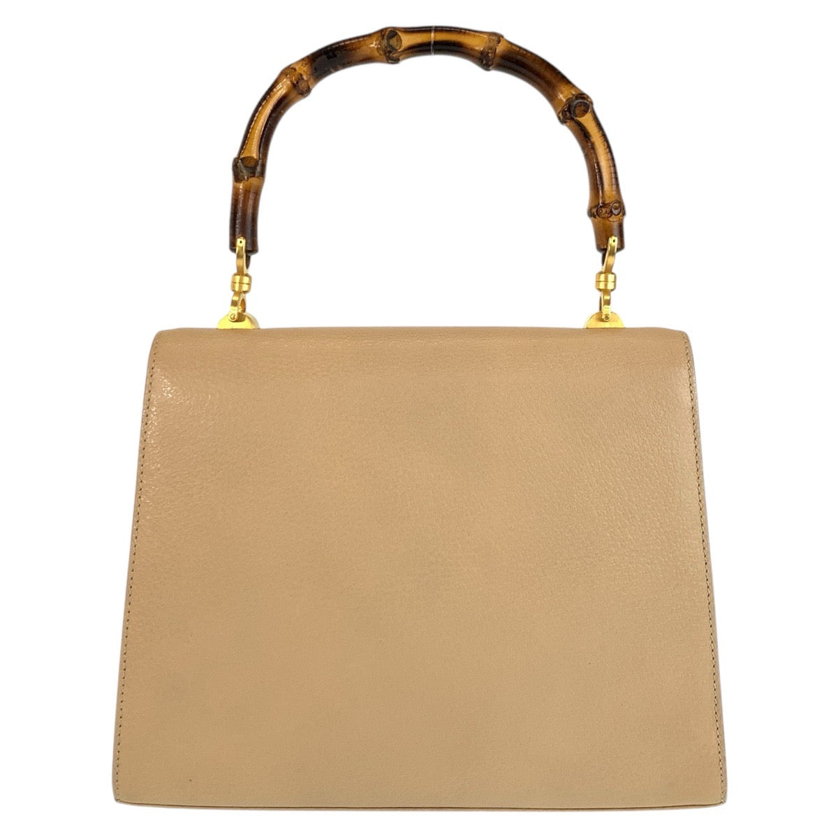 GUCCI Handbag 000 110 Leather, Bamboo Beige Gold Metal Handbag Bamboo Women Used