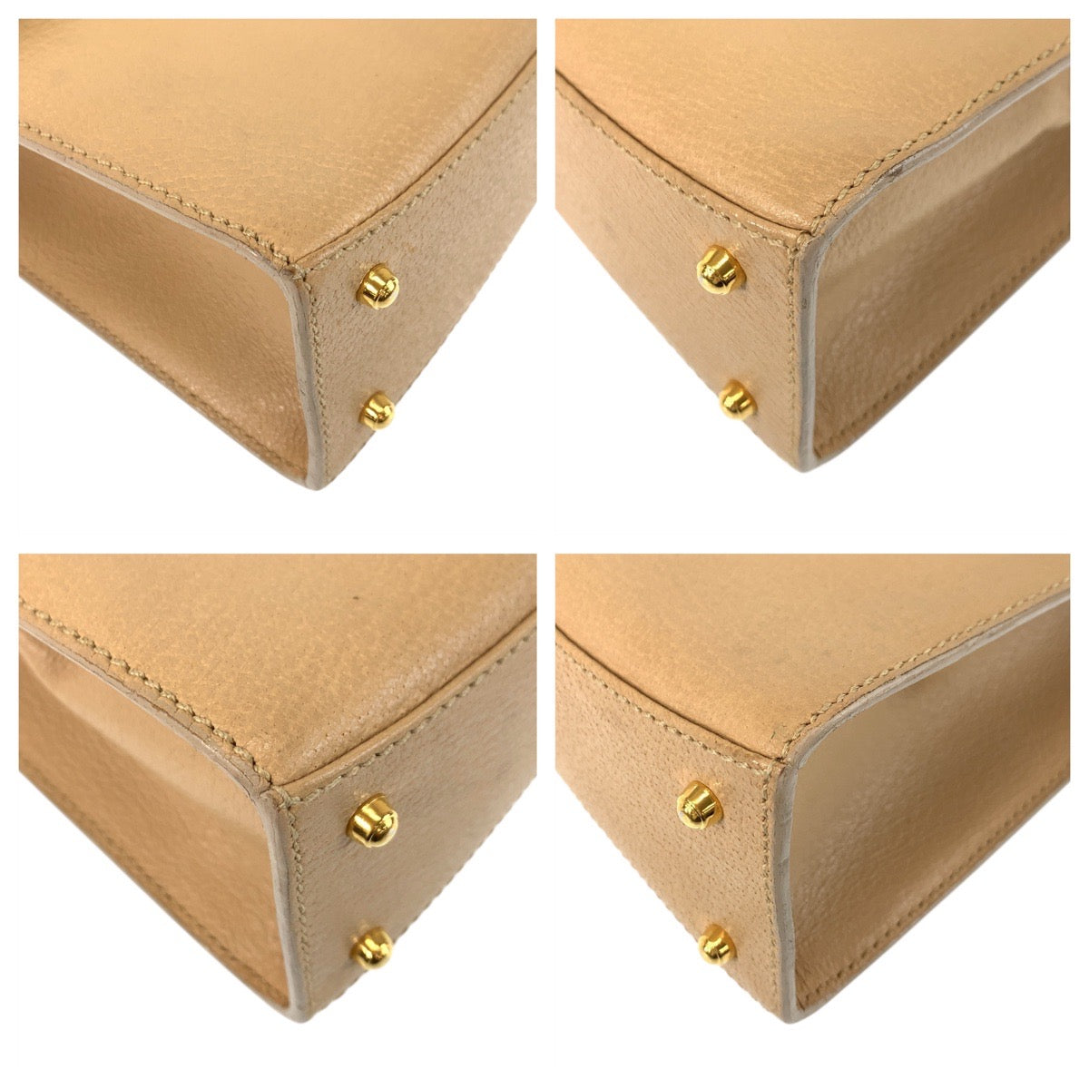 GUCCI Handbag 000 110 Leather, Bamboo Beige Gold Metal Handbag Bamboo Women Used