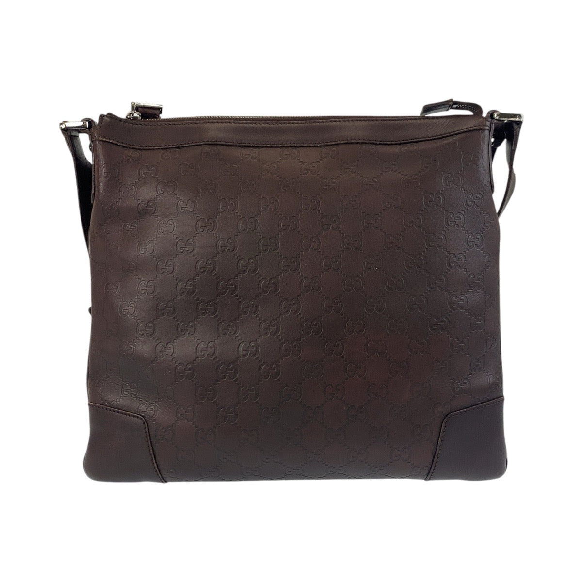 GUCCI Shoulder Bag 148476 leather Brown Silver Metal Shoulder Bag Messenger bag Guccisima Women Used