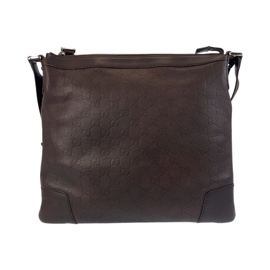 GUCCI Shoulder Bag 148476 leather Brown Silver Metal Shoulder Bag Messenger bag Guccisima Women Used