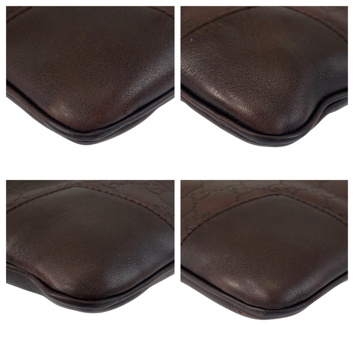 GUCCI Shoulder Bag 148476 leather Brown Silver Metal Shoulder Bag Messenger bag Guccisima Women Used