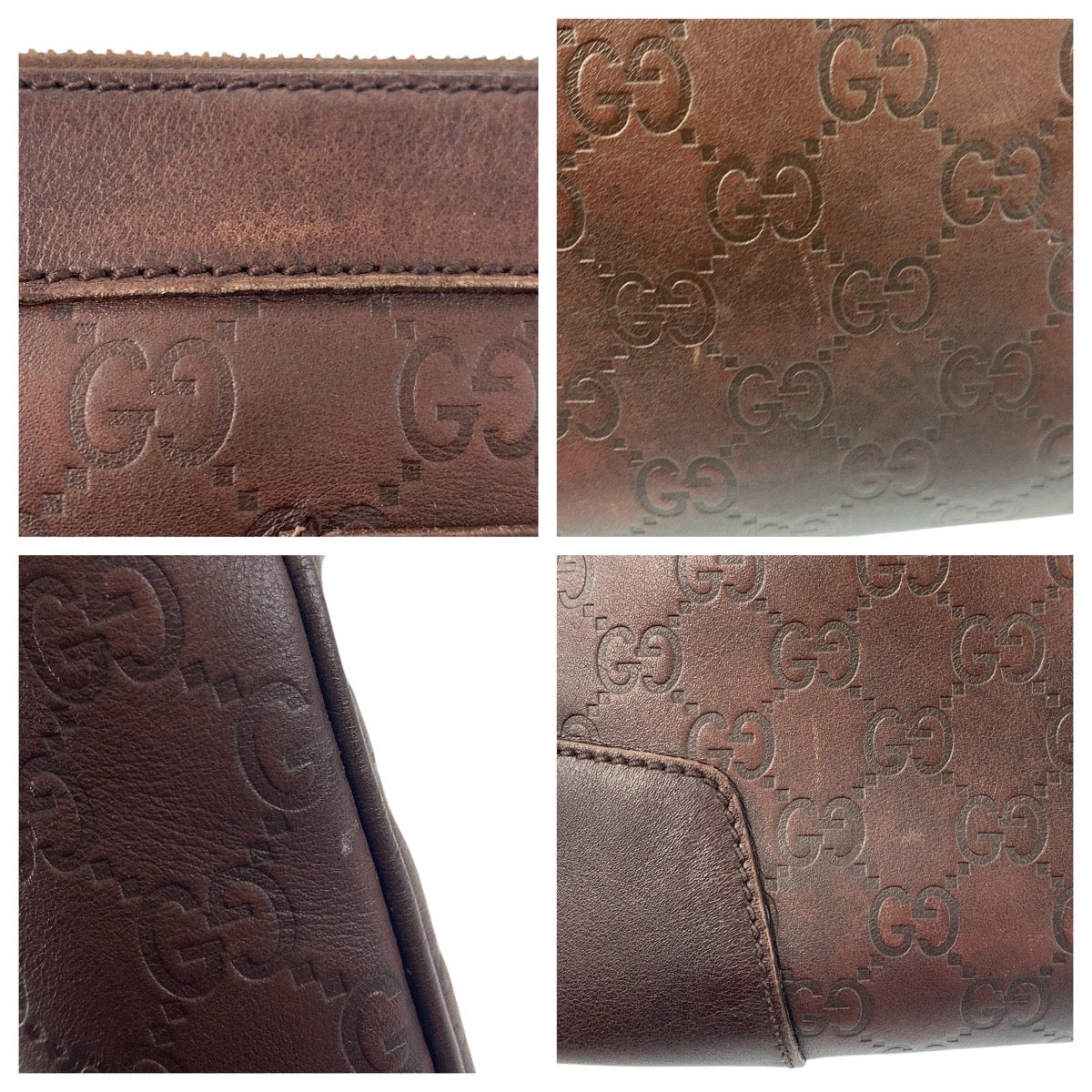 GUCCI Shoulder Bag 148476 leather Brown Silver Metal Shoulder Bag Messenger bag Guccisima Women Used