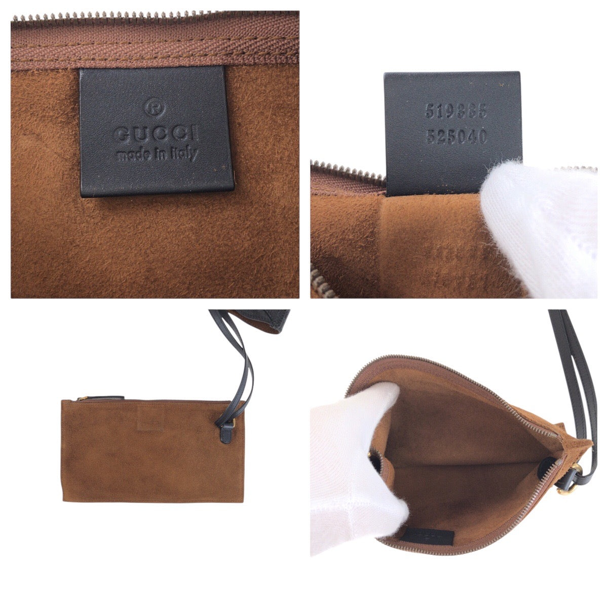GUCCI Tote Bag 519335 Suede, Leather Brown Tote Bag Shoulder Bag Unisex Interlocking Women Used