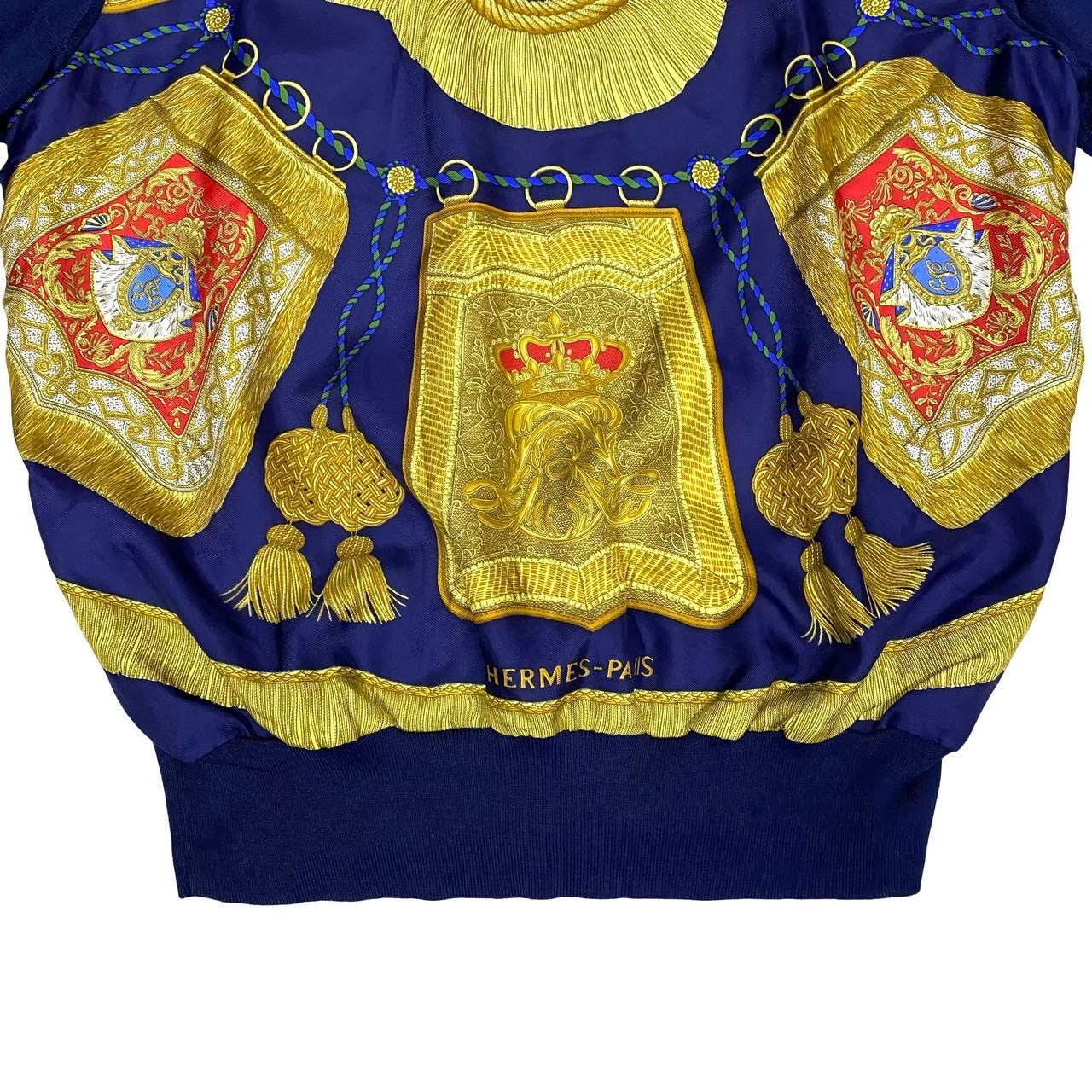 HERMES knit silk Navy L