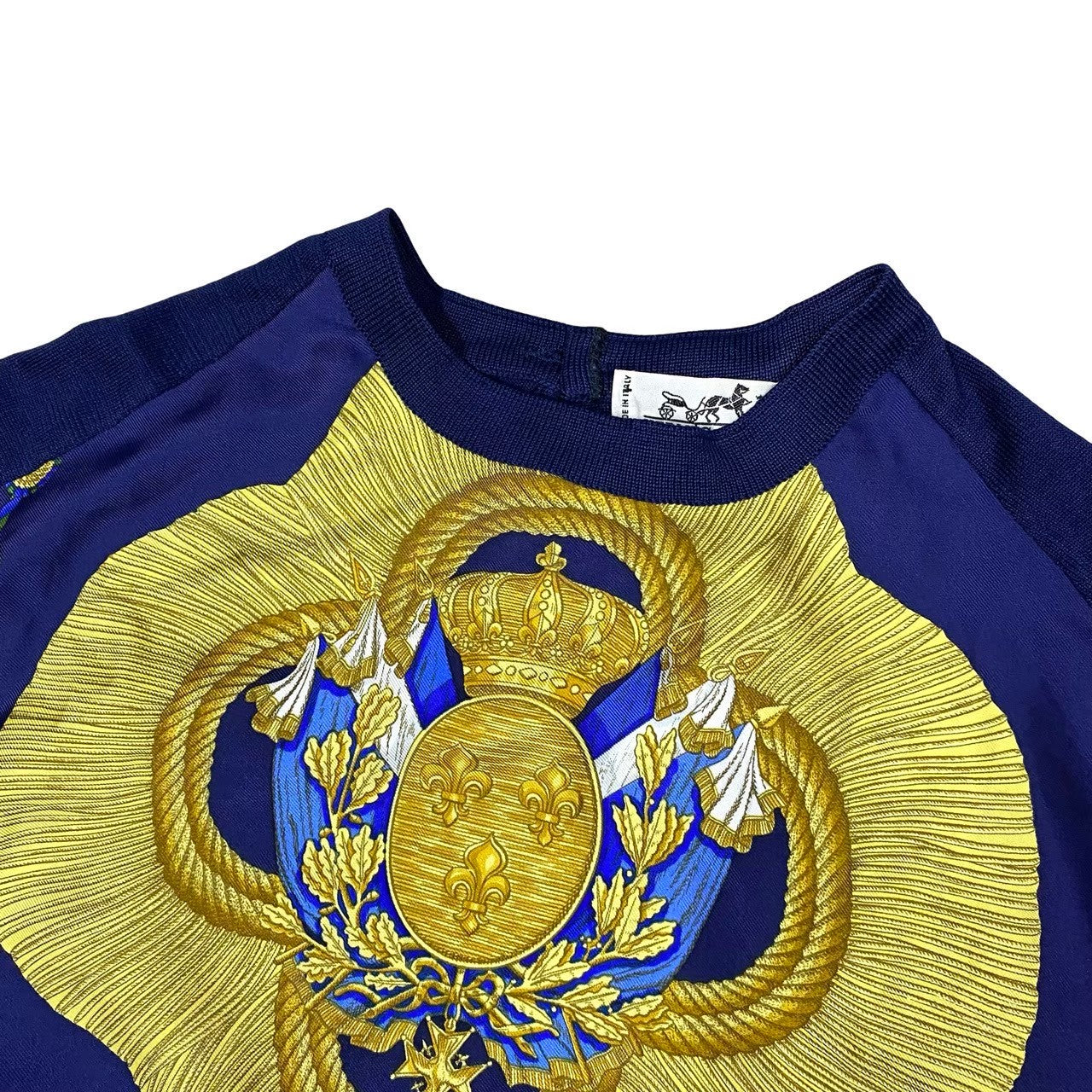 HERMES knit silk Navy L