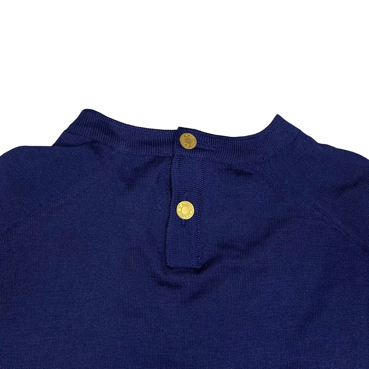 HERMES knit silk Navy L