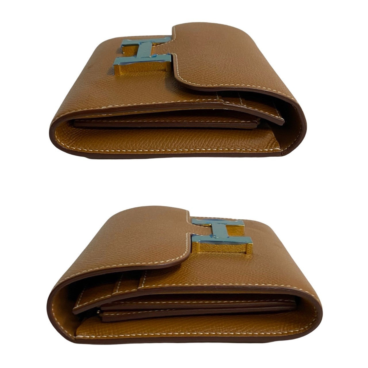 HERMES Bifold Wallet Epsom Brown Constance Compact