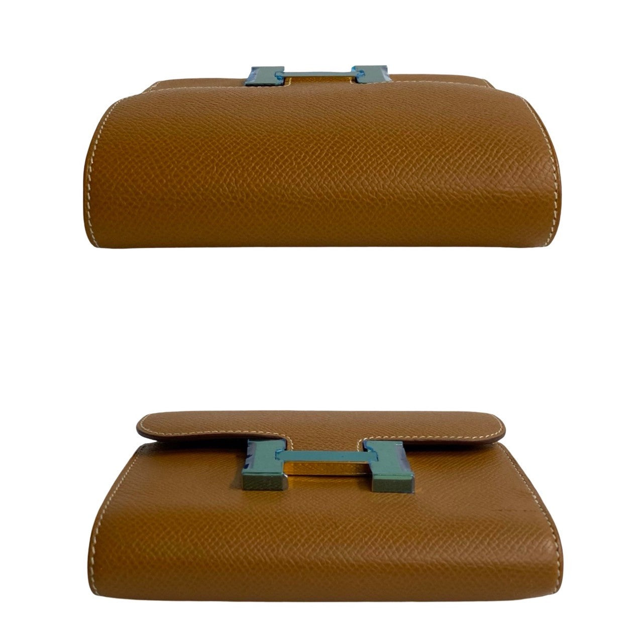 HERMES Bifold Wallet Epsom Brown Constance Compact