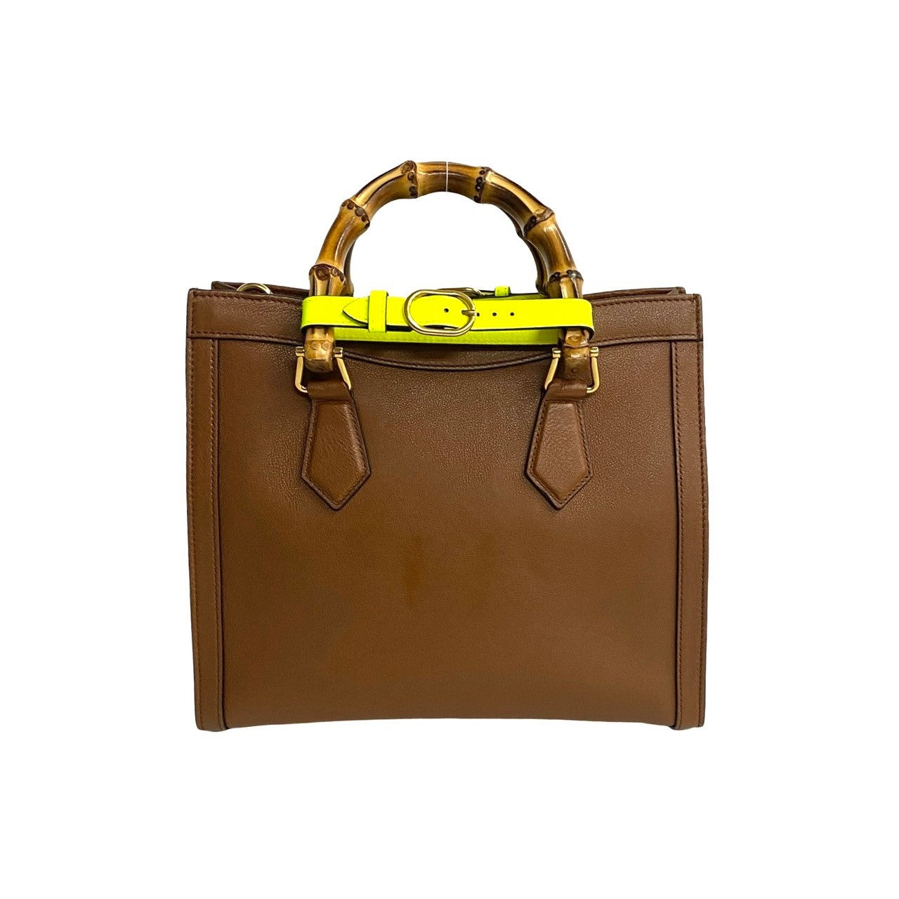 GUCCI Shoulder Bag leather Brown Bamboo Diana