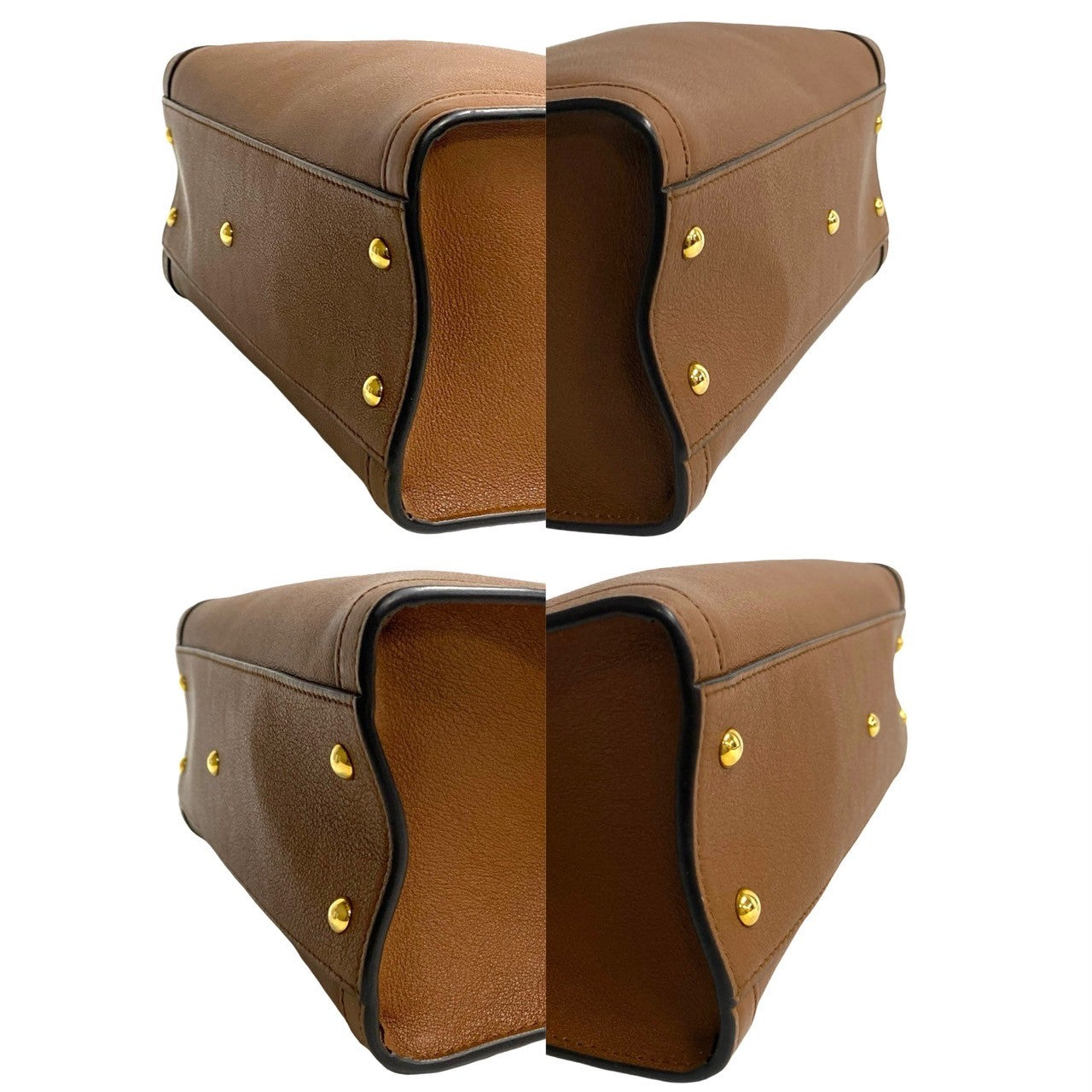 GUCCI Shoulder Bag leather Brown Bamboo Diana
