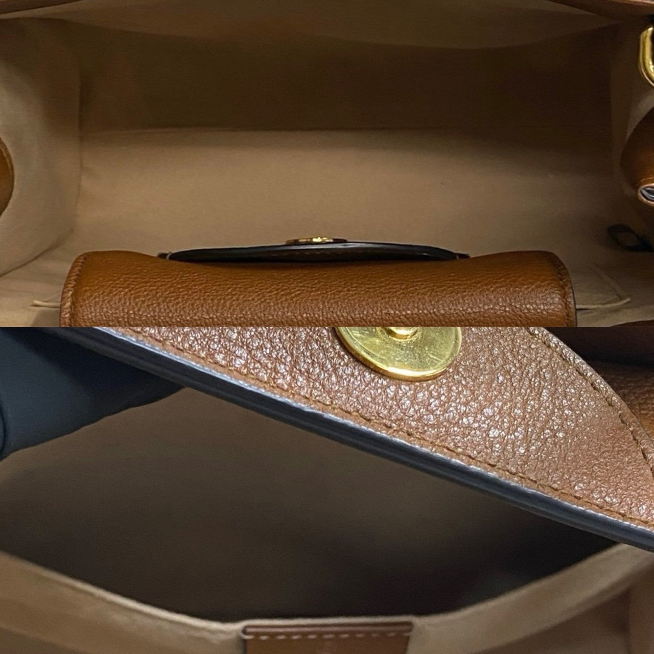 GUCCI Shoulder Bag leather Brown Bamboo Diana